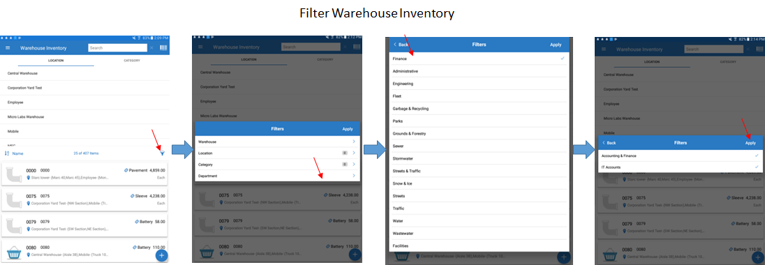 Search, Sort, and Filter Options